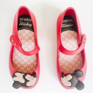 Mini melissa Disney ultra Mickey Minnie mouse kissing pink rubber jelly shoes